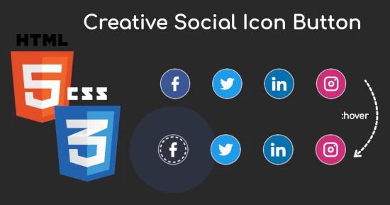 Creative Social Icon Button for CSS