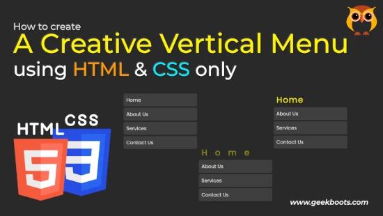 How to Create a Creative Vertical Menu in HTML & CSS for CSS