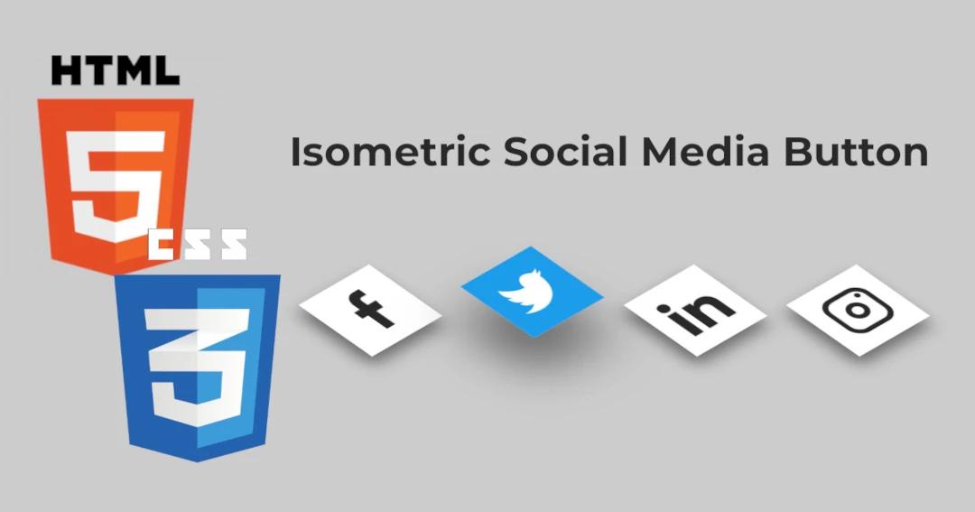 Isometric Social Media Button