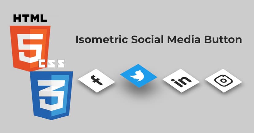 Isometric Social Media Button