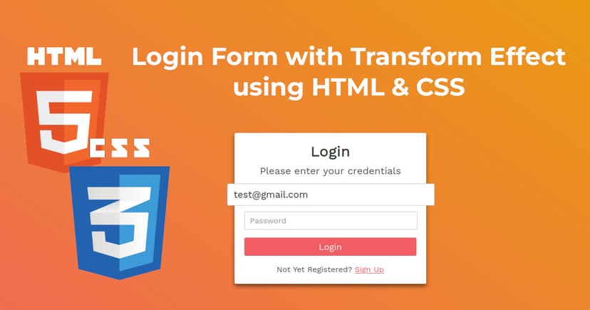 Login Form with Transform Effect