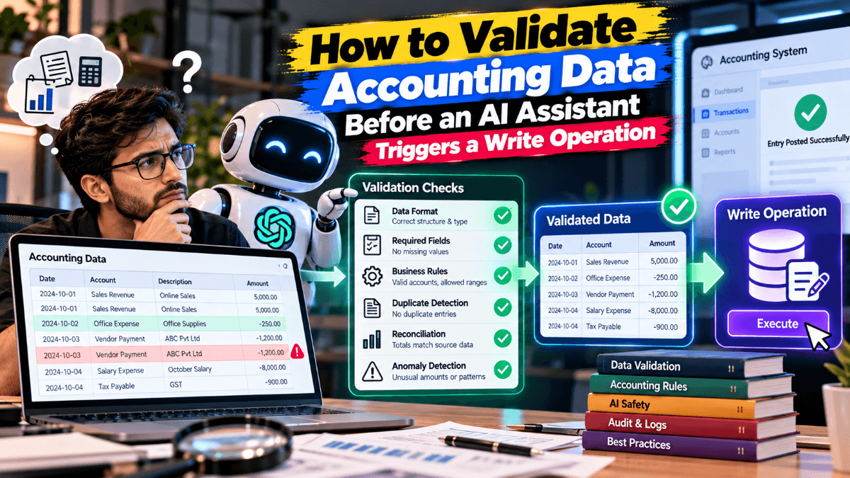How to Validate Accounting Data Before an AI Assistant Triggers a Write Operation