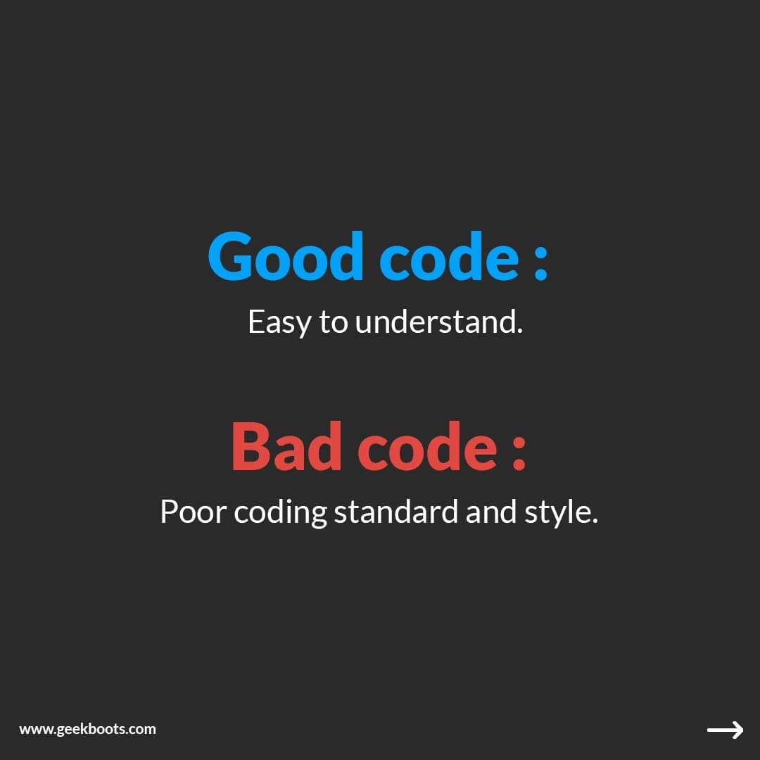 Difference between GOOD code and BAD code - Image 1 of 4